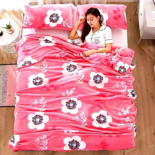 2019 winter bedding sheet New thicken Flannel Fleece bed linens Velvet sandred bed cover for children