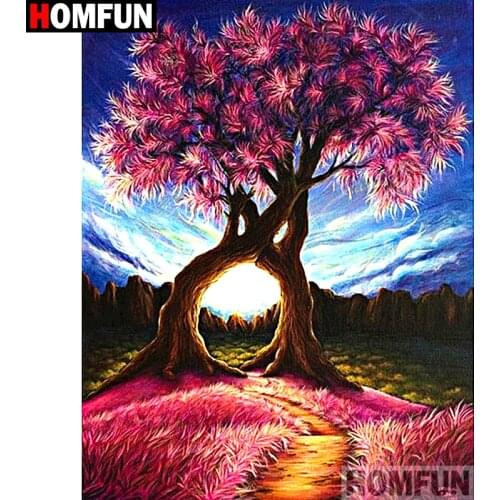 HOMFUN Full Diamond Embroidery Diy 5D Diamond Painting Cross Stitch "Tree scenery" Full Drill Home Room Decor A27250