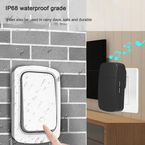 Self-powered Wireless Remote Control Doorbell Pager Wireless Penetration IP68 Waterproof Strong Signal Doorbell