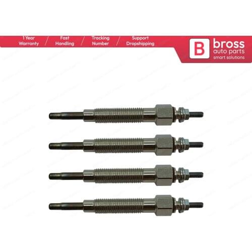 Bross Auto Parts BGP57-1 4 Pcs Heater Glow Plugs GJ55MI, 0100226194 for Nissan Kia Hyundai Mitsubishi Ship From Turkey