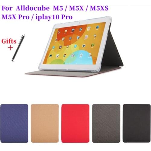 10.1" Protective PU Leather Case For ALLDOCUBE M5 M5 X Tablet PC,Folding Stand Case Cover For CUBE M5 M5 X Tablet PC Add Film