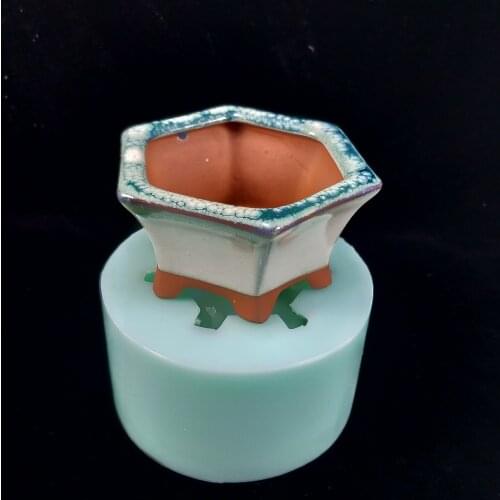 DIY Creative Silicone Pot Molds Form Arts Craft Polygonal Moulds Flowerpot Clay Plaster Gypsum Hexagon Concrete Planter Mould
