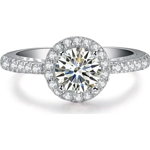 Elegant 1Ct Diamond Diamond Ring Real 925 Sterling Silver Proposal Ring White Gold Color New Arrival Jewelry