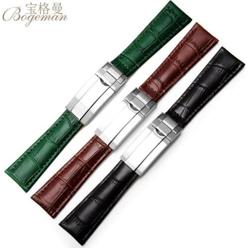 20mm leather leather strap combined buckle strap, Deepesa GMT Seamarster 8900 Watch+tool