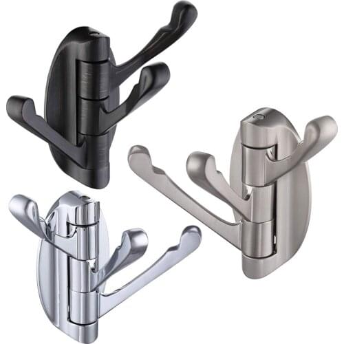 3 5pcs Solid Metal Swivel Hook Heavy Duty Folding Swing Arm Triple Coat Hook with Multi Three Foldable Arms Towel/Clothes Hanger