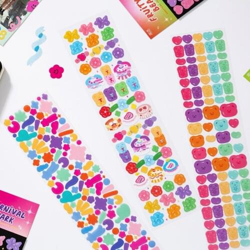 2 Pcs Mini Pattern Sticker Colorful Butterfly Star Candy Decoration Scrapbooking Korean Stationery Stickers School Art Supplies