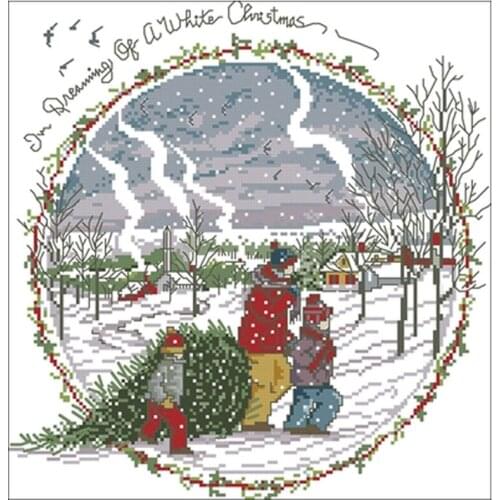 Pull back the Christmas tree patterns Counted Cross Stitch 11 14CT 18CT DIY Chinese Cross Stitch Kits Embroidery Needlework Sets