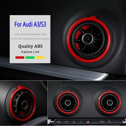 Car Air Conditioning Outlet Trim Ring Cover For Audi A3 S3 8V Cabriolet Sline Sport Styling Creative Decoration Car Accessories