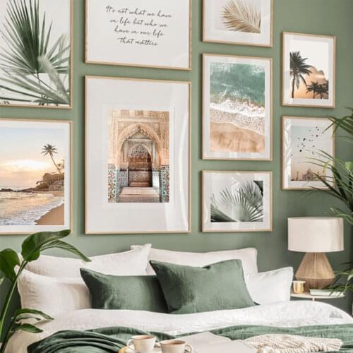 Beach Palm Coconut Trees Morocco Muslim Wall Art Canvas Painting Nordic Posters And Prints Wall Pictures For Living Room Decor