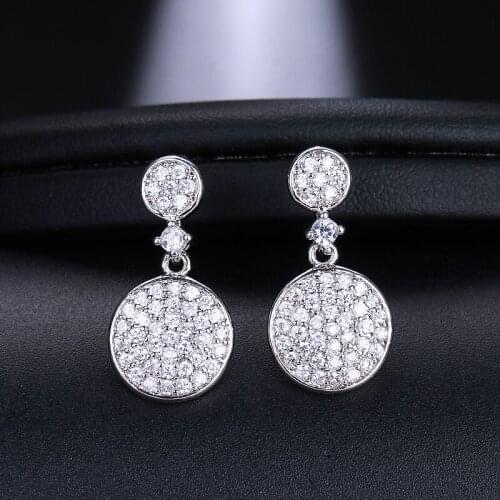 EMMAYA Fashion Crystal Drop Earrings With AAA Zircon Wedding Party Jewelry Dangle Earrings For Women Girls