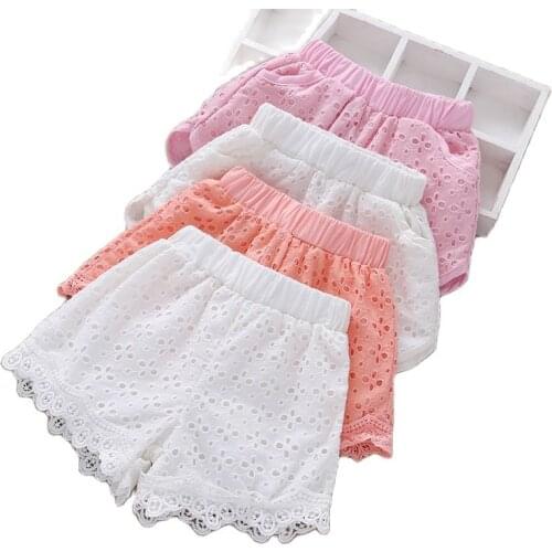 Girls' shorts summer clothes thin 2021 new childrens cotton-side summer pants P4118