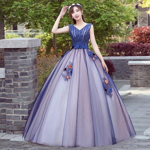 Wedding dress stage solo art Test Studio costume long womens host performance dress Pengpeng skirt