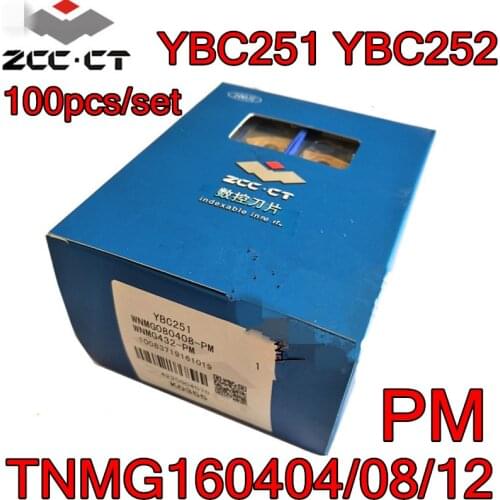 TNMG160404-PM TNMG160408-PM TNMG160412-PM YBC251 YBC252 100pcs/set Zcc.ct Carbide insert Processing: alloy steel, etc