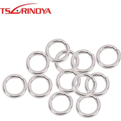TSURINOYA 40pcs Stainless Steel Split Rings 4.0mm 4.5mm 5.0mm for Blank Hard Bait Double Circle Connector Rig Fishing Accesorios