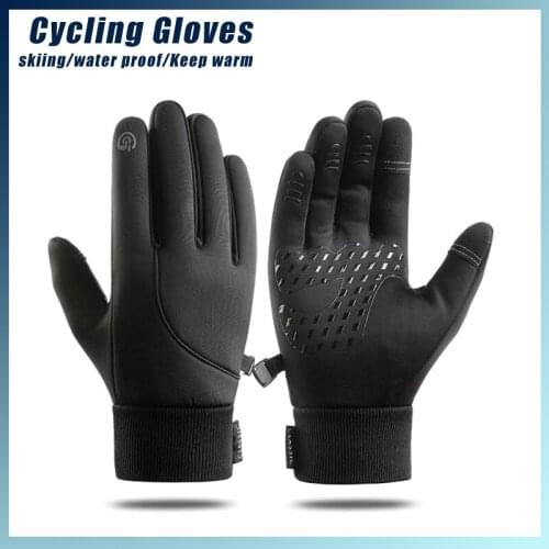 Full Fingers Cycling Gloves Touchscreen Waterproof Warm Cycling Hiking Skiing Motorcycle Glove Autumn Winter Outdoor Gloves
