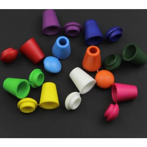 10pcs Cord Ends Bell Stopper With Lid Lock Colorful Plastic Toggle Clip For Paracord Clothes Bag Sports Wear Shoe Hole Dia 5mm