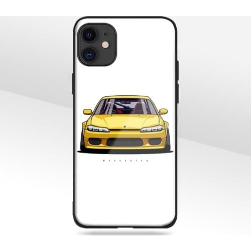 Yellow Silvia Jdm Cars Glass Soft Silicone Phone Case FOR IPhone SE 6s 7 8 Plus X XR XS 11 12 Mini Pro Max Sumsung Cover Shell