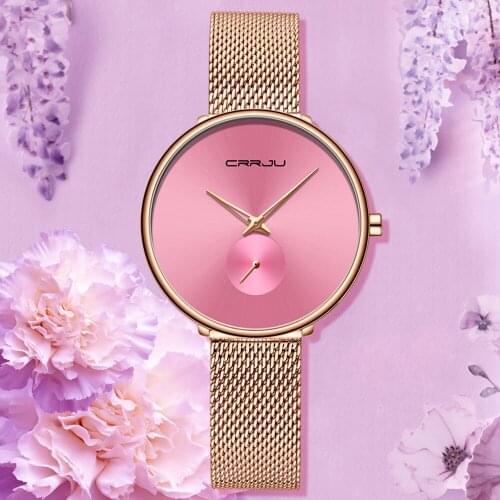 2019 New CRRJU Women Luxury Brand Watch Simple Quartz Lady Waterproof Wristwatch Female Fashion Casual Watches Clock reloj mujer
