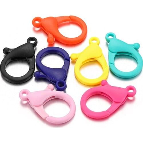 10-50Pcs 10 Colors Plastic Lobster Clasp 3mm Hole Clasps Hooks for DIY Jewelry Findings Accessories Keychain Bag Toy Connectors