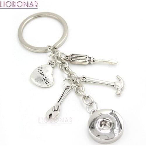 10PCS New Arrival Grandpa Key Chain Gift Tools KeyChain Handbag Charm Snap Key chains Key Rings Grandpa Gift Bijoux