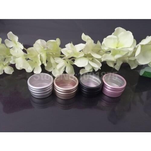 100pc 10g Pink Gold Silver Black Sample Cream Cosmetic Aluminum Container With Window, 10ml Lipstick Can ,Lip Balm Jars Tin Pots