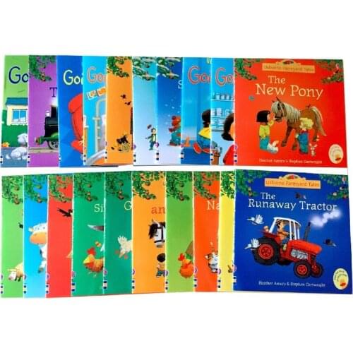 20 books 15x15cm Baby Color Picture English Book Farmyard Tales Story for Kids English Story Book Early Learning