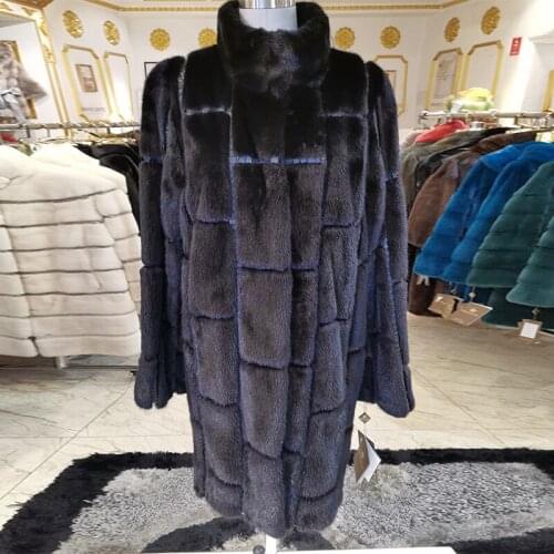 2020 Python skin mink fur coat Stitching mink coat fashion women fur coat High-end brand coat women WINTER PALACE BS017G