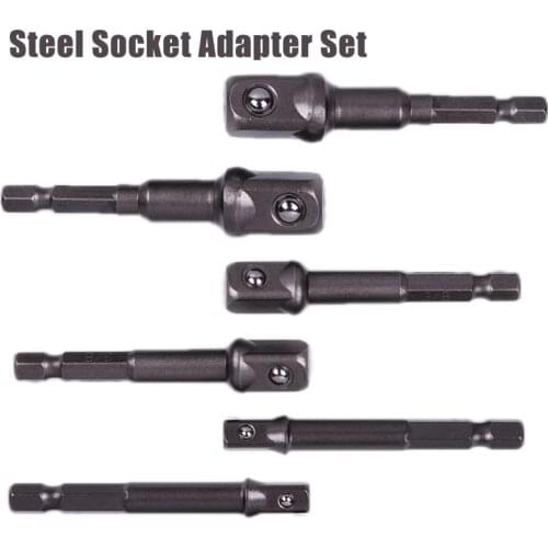 3-6pcs Chrome Vanadium Steel Socket Adapter Set Hex Shank 1/4" 3/8" 1/2" Extension Drill Bits Bar Set Ball Extension Power Tools