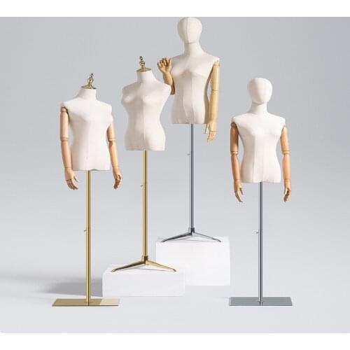 4style No Arm Color Full Head Mannequin Body Stand Female Wedding Dress Sewing Diy Model,Flexible Women,Adjustable Rack 1PC D395