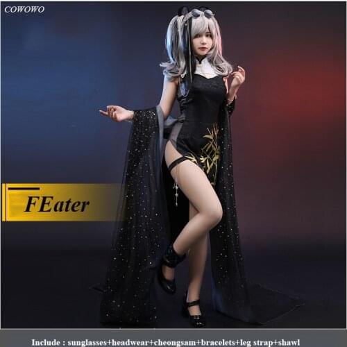 Anime!Arknights FEater Little Panda AMBIENCE SYNETHESIA Cheongsam Dress Uniform Cosplay Costume Halloween Party Outfit Women NEW