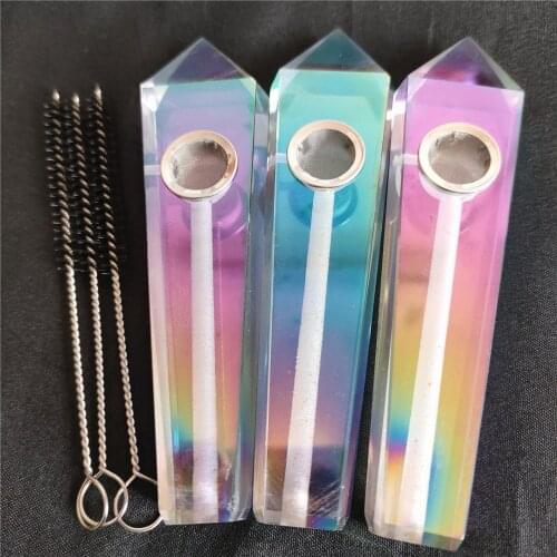 Aura Angel clear crystal stones wand point smoking pipe melting minerals for healing quartz stone gift home decoration