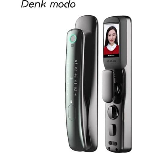 Denk modo Automatic Smart Fingerprint Door Lock Built-in Camera APP Remote Control Lock Peephole Recognition with Password Card