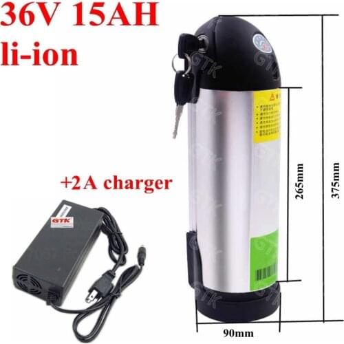 Water kettle 36V 15AH Electric bike Bicycl Battery 36V 15AH Rechargeable Li-ion battery pack with BMS 10S+42V 2A charger