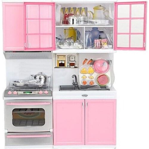 Children Mini Kitchen Toy Kids Kitchen Pretend Play Cooking Set Cabinet Stove Girls Toy Simulation Kitchen Utensils Toys