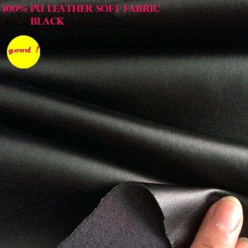 Good 69*50cm Synthetic Leather Black Faux Leather Fabric PU Leather Clothing Fabric Synthetic Leather Fabric Sewing Diy Pants