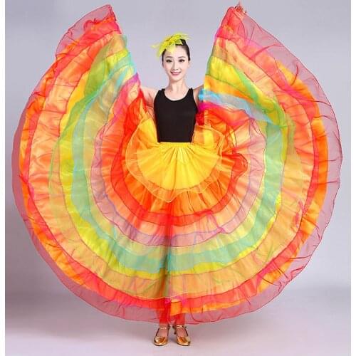 Flamenco Skirt Classic Womens Spanish Dance Costume Gypsies Flamenco Dress