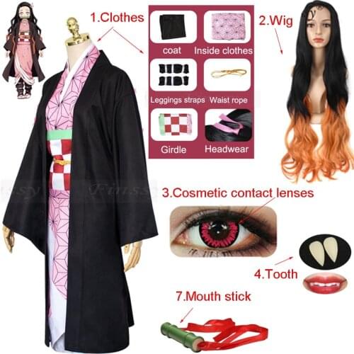Anime Kimetsu no Yaiba Full Set Cosplay Costume Halloween Carnival Adult Children Funny Mask Costume Height 100cm-185cm