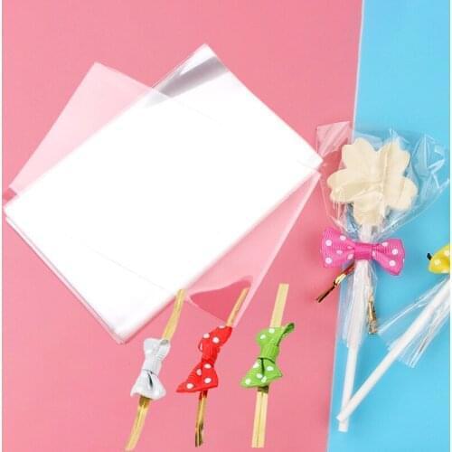 Lollipop Cookie Packaging Transparent Plastic Bags Birthday Wedding Party Gifts Candy Cookie Packaging Cellophane Bag Kids Gifts