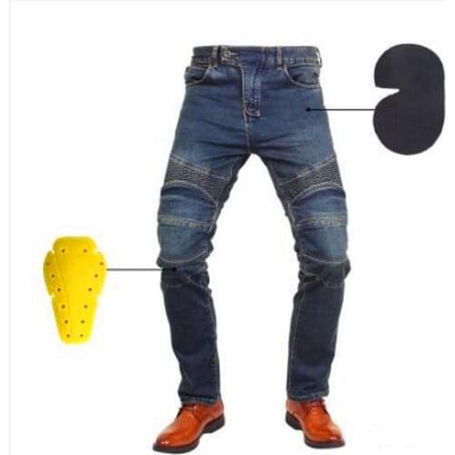 European and American cycling motorcycle mens cross-country leisure outdoor riding jeans with protective equipment knee pads