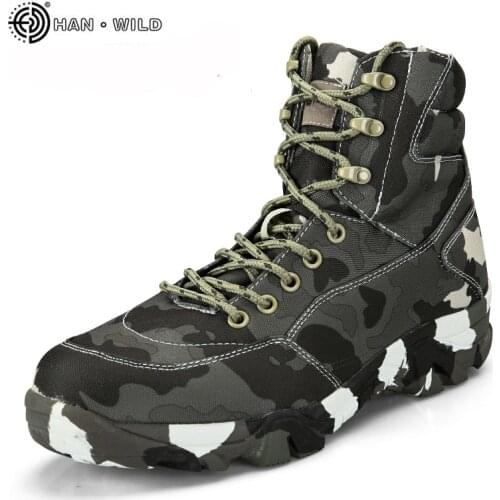 2019 Winter Military Boots Mens Canvas Camouflage Desert Combat Ankle Boots Men Outdoor Army Tactical Shoes Man