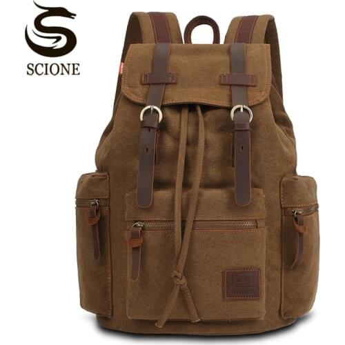 Retro Style Mens Backpack Large Capacity Laptop Backpacks Collage Students Schoolbag Books Rucksack Travel Luaage Pack XA 126M