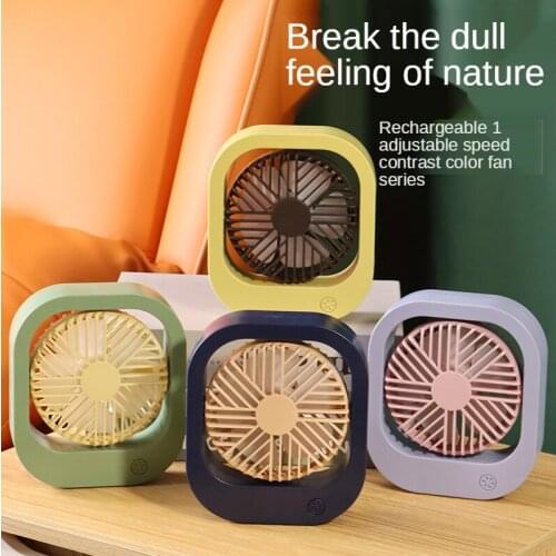 Portable Desktop Desk Top Mini Ventilador Electric Fan 90 Degree Rotation Dormitory Wind Power USB Charging Silent Mini Fan