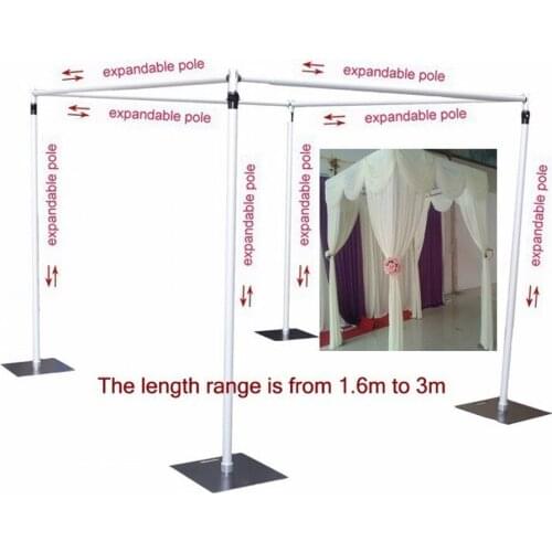 New Wedding square canopy chuppah arbor drape stand with telescopic rods Wedding Decor Piping frame wedding backdrop stand