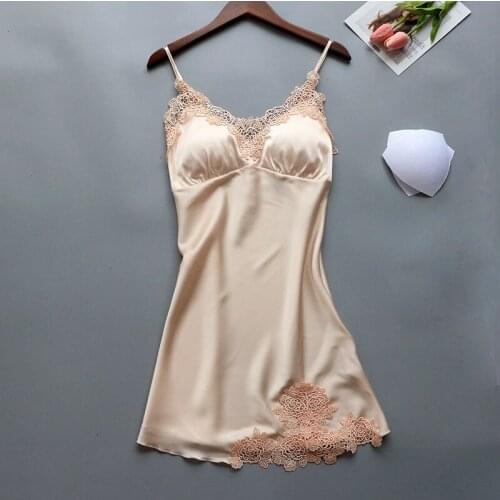 Sexy Sleep Shirt Women V Neck Floral Sleepwear Women Sexy Nightgown Soft Lace Robes Sleep Dress Summer Pink Lingerie black