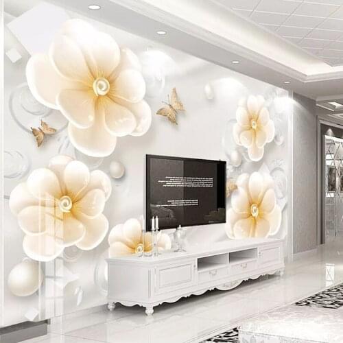 Custom Mural Wallpaper Modern 3D Embossed Rose Flower Photo Wall Cloth Living Room TV Sofa Background Wall Decoration Wall Paper