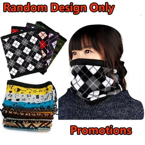Random Design Popular Double Layers Multipurpose Polar Fleece Neck Warmer Ear Warmer, Mask Hat For Promotion