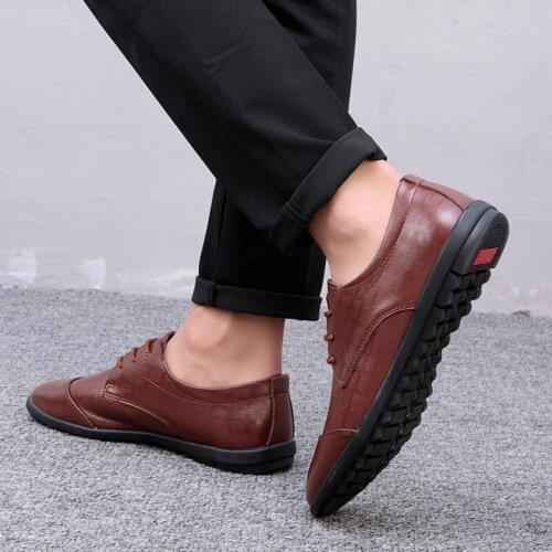 Zapatos Casuales Para Hombre De Cuero Shoes Casual Men Leather Causal For Mens Spring Black Sports Fashion