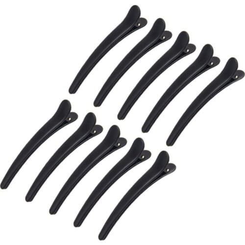 10PCS Professional Hairdressing Salon Hairpins Black Plastic Single Prong DIY Alligator Hair Clip Hair Care Styling Tools