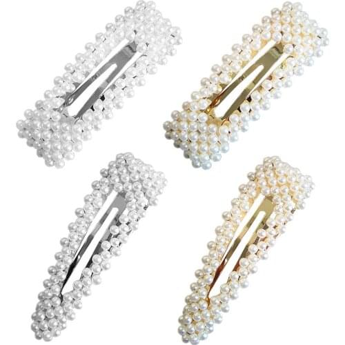 Romantic Girls BB Clips Beads Barrettes Solid Color Hairpin Edge Clip Headwear For Women Wild Headwear