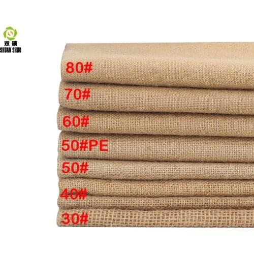 ShuanShuo 30#--80# Jute Fabric Sack Linen Cloth For DIY Hand Work, Storage Bags Christmas Decoration 160*50cm